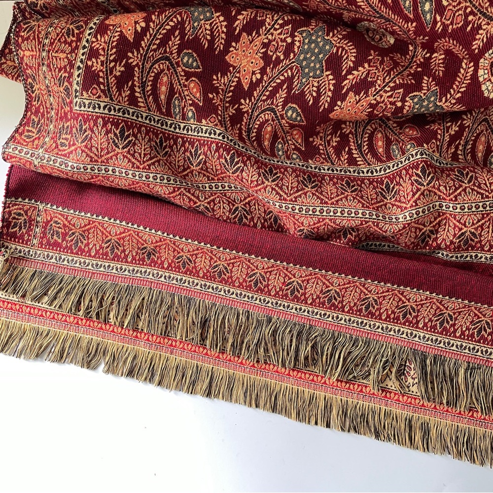 Abugazla Woven Tapestry Reversible Throw Blanket Shawl Deer Nordic Bohemian FLAW - Picture 6 of 7
